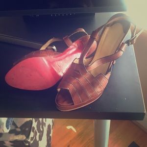 Christian Louboutin brown sandal stilettos